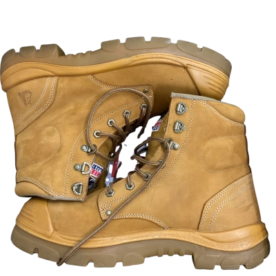 Steel Blue Mens  Size 13 Safety Boots Mustard. Steel capped. 