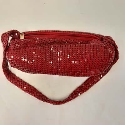 House of Fraser Vintage Style Red Metal Mesh Purse 