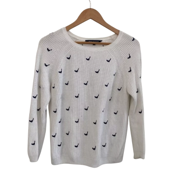 French Connection Womens  Size S Jumper Navy Blue / White 