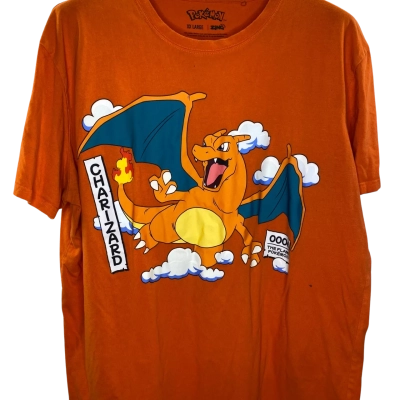 Zing Pokemon Charizard Mens  Size XXL Printed Shirt Orange 
