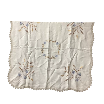 Hand embroidered vintage table cloth E
