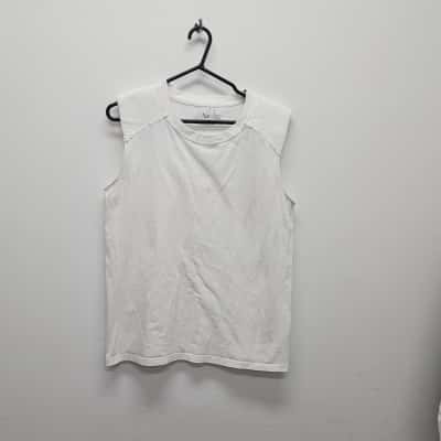 AJE Mens  Size M Singlet  White sleeveless