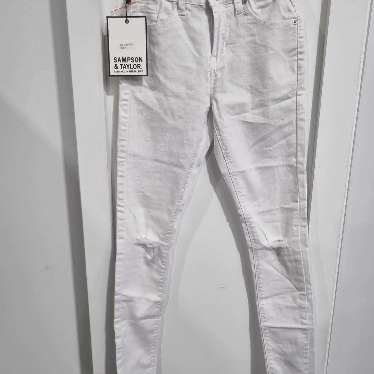 Womens Sampson and Taylor White Jeans 