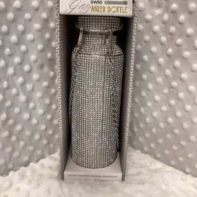 Swig Silver Glitz Water Bottle With Chain - Limited Edition 