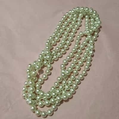  Womens Long Faux Pearl Necklace 