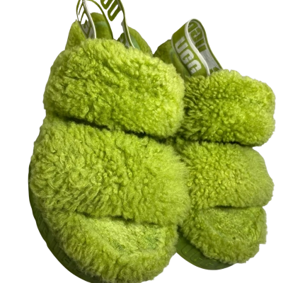 UGG Womens Size 36 'Oh Fluffita' Lime Sling-back Slippers