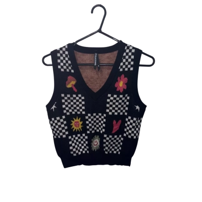 Dangerfield Black Multicoloured Vest Size 8 