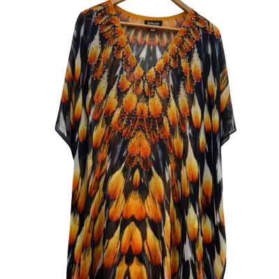Solitaire Womens TRANSPARENT KAFTAN One Size Multicoloured 