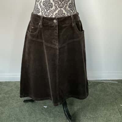 RM Williams Womens  Size 12 Denim Skirt Brown 