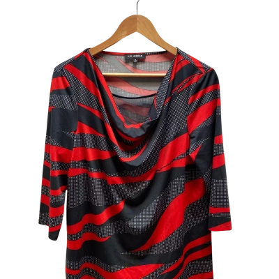 Liz Jordan Womens Size XL Red Pattern Top
