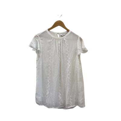 Reiss Womens  Size 12 Blouse White Cap Sleeve
