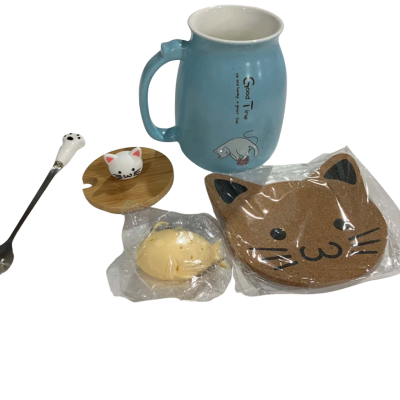 Ceramics cup fine cat cup