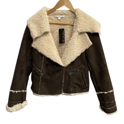 Forever New Womens  Size 16 Biker Jacket Brown 