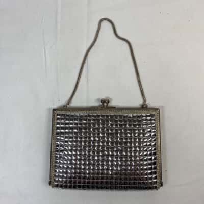  Mini mirror beaded Womens Clutch Silver 