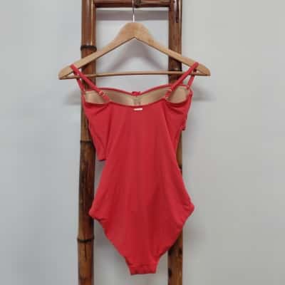 Sea Level Swim Australia Casa Del Mar Flower Bandeau One Piece Swimwear Flame Size 14 BNWT