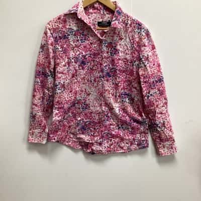  Herringbone Sydney   Size 14 Long Sleeve Shirt Floral(g) 
