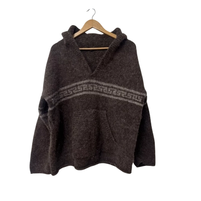 Retro Silver Surfer Wool Size L Hoodie Brown 