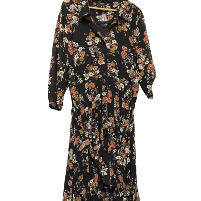 Sara Womens  Size 26 Floral Dress Black  