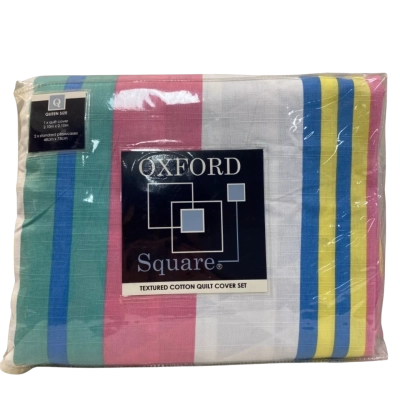 OXFORD Square Textured cotton Quilt Cover Set