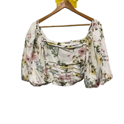 White Closet Womens  Size 12 Floral Top Multicoloured 