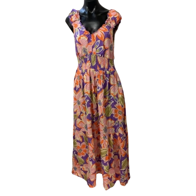 Ava & Mia  Womens  Size 12 Casual Dress Floral / Orange / Pink  / Purple 