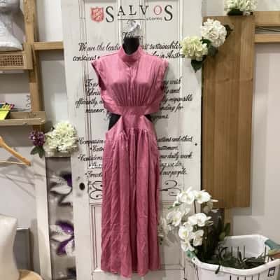 YH & CO BRAND! BNWT! THE CINDIE MIDI DRESS! MOCK NECK SLEEVELESS CUT-OUT BACK PANEL MIDI DRESS! Womens  Size 12 Maxi Dress / Sleeveless Dress  Pink  