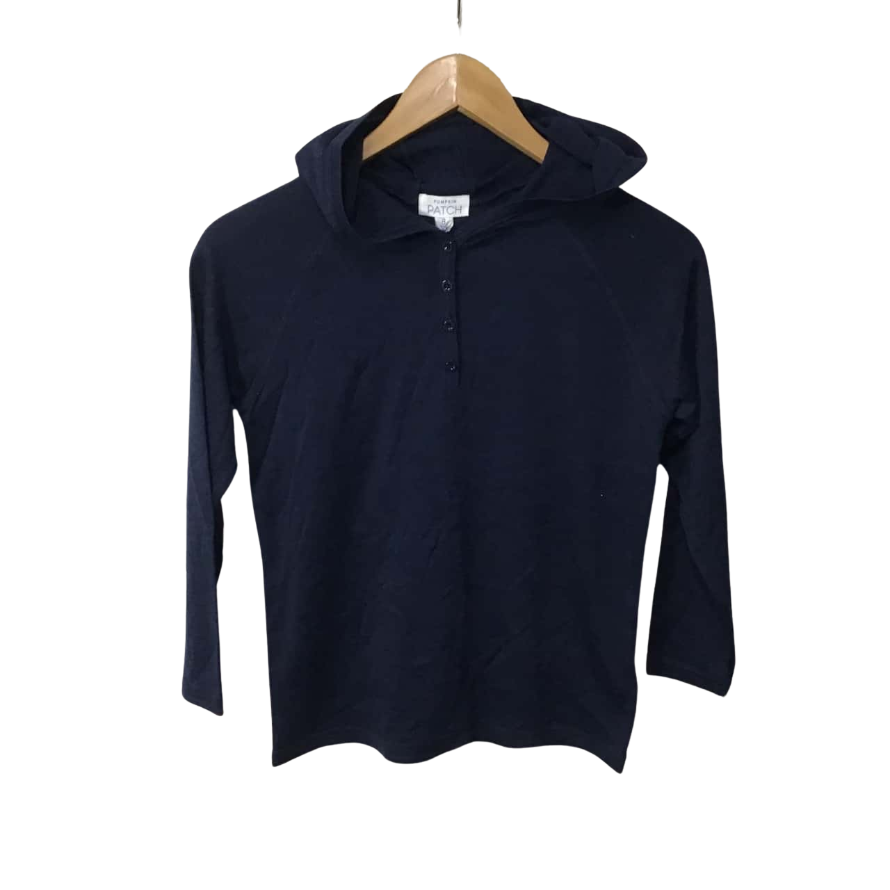 Pumpkin Patch Kids Size 8 Navy Blue Wool Blend Hooded Top pumpkin-patch-kids-size-8-navy-blue-wool-blend-hooded-top