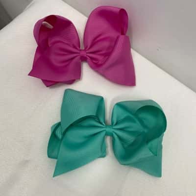 Unbranded Women's Ribbon Hair Accessories Mint / Pink  2 Pieces