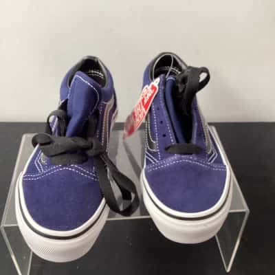 Vans Kids  Size 13.5 Shoes Black  / Blue / White boxed 