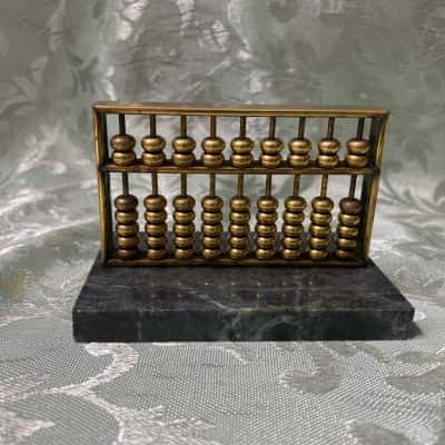Vintage Chinese-Style Miniature Brass Abacus