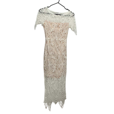  Womens  Size 10 Bodycon Dress / Cocktail Dress / Floral Dress / Formal Dress / Party Dress / Short Sleeve Dress  Beige / White 