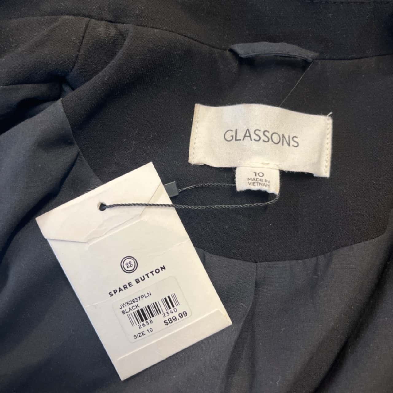 BNWT Glassons Womens Size 10 Oversized Black Blazer. (s)