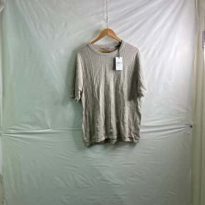 Industrie Mens Size XL Short Sleeve Shirt Beige BNWT 
