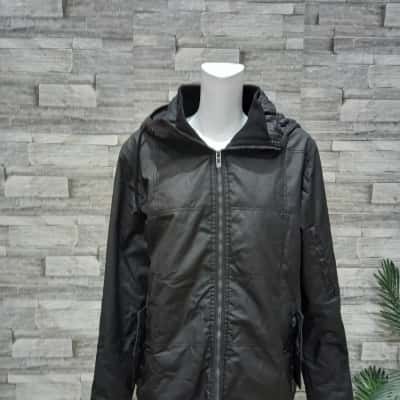  Men's eleven workwear  Size M Front Zipper / Hood Jacket / Winter Jacket Black  
