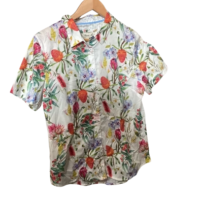 Thomas Cook Womens  Size 12 Short Sleeve Shirt Floral / White 