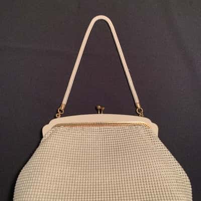 Vintage Oroton Glomesh Beige/Bone Evening Bag 
