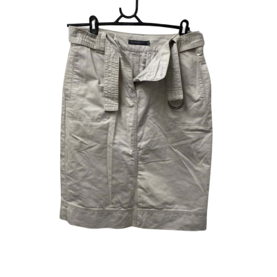 Sportscraft Womens  Size 10 High Waist Skirt with Belt Beige -100% Cotton