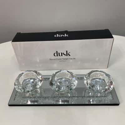 Dusk Monroe Crystal Tealight Tray Set 