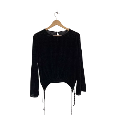 Country Road Womens  Size 4 Long Sleeve Top Black  