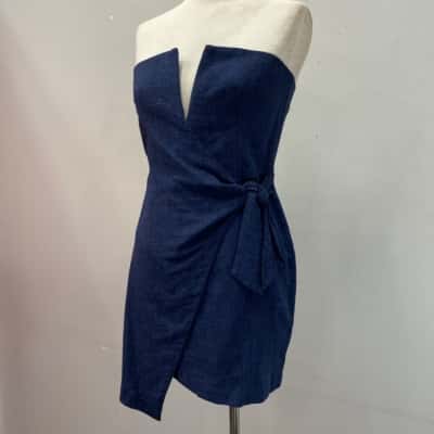 Bec & Bridge Womens  Size 10 Off The Shoulder Dress Blue 