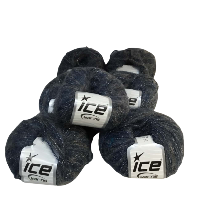 Ice Yarns Glitz Mohair Blue Grey Silver x 7 Balls