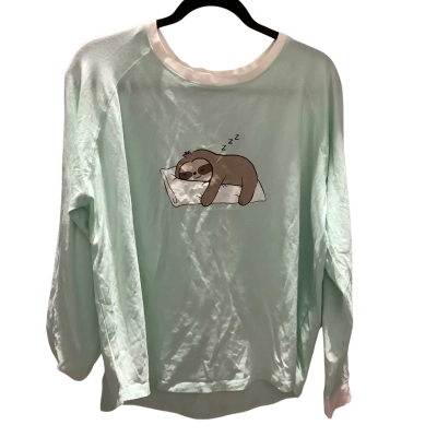 Peter Alexander Womens  Size M Pyjama Top Cream / Green RRP $69.95