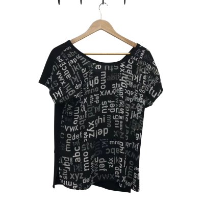 Joseph Ribkoff Womens  Size 10 Short Sleeve Top Black  / White 