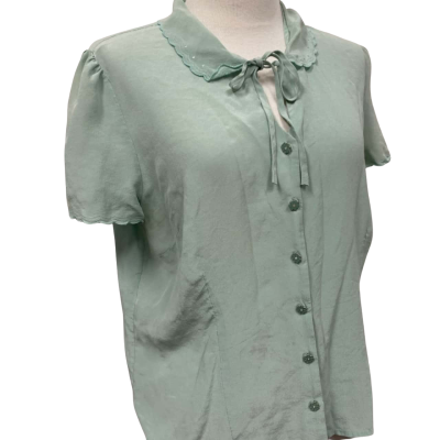 Alannah Hill Womens  Size 14 Green 100% Silk Top 