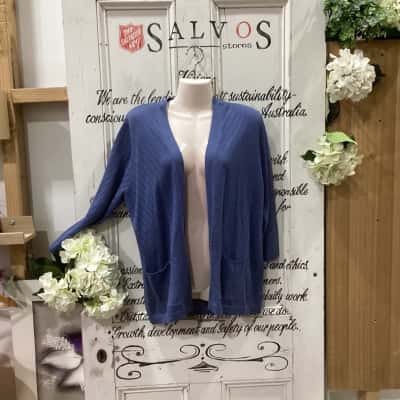 Black Pepper Brand! BNWT RRP $99.00! COLOUR COAST! Womens  Size 12 Cardigan Blue 