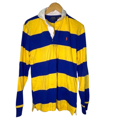 Ralph Lauren Mens  Size S Polo Shirt Blue / Striped / White / Yellow 
