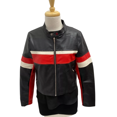 Valleygirl Racing Stripe Motor Jacket.  Size 10