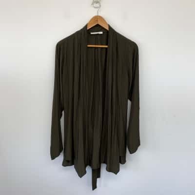 Layerd Made In Melbourne Dark Green Cardigan Size 16 