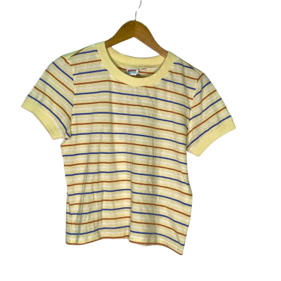 Ghanda Womens  Size 10 T-shirts Multicoloured / Striped / Yellow 