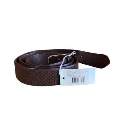  Women's  Size 40 Wolf Kanat Luka Dark Brown Leather Belt (RRP $149) 